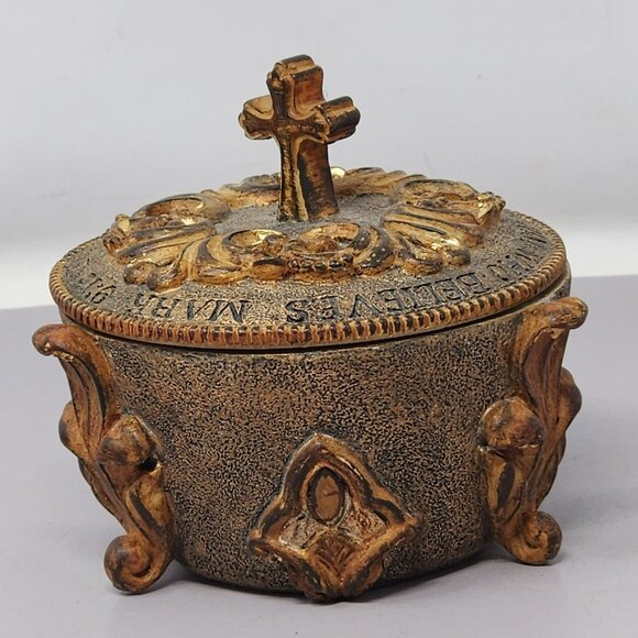 Sienna Jeweled Prayer Box‎ With Cross & Inspirational Text - Picture 3 of 9